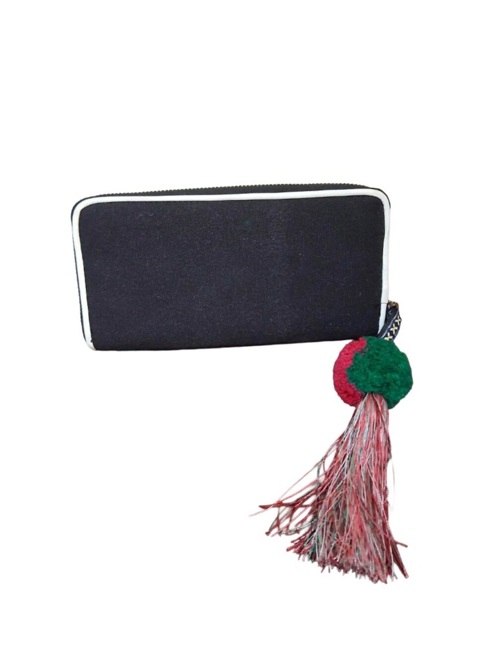 River Island Pom Pom Tassle Zip Around Purse - Picture 3 of 5